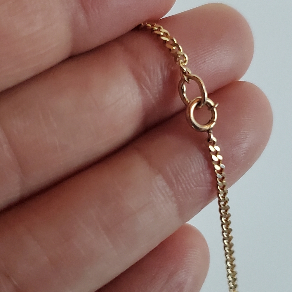14k solid yellow gold curb chain necklace - Picture 3 of 5
